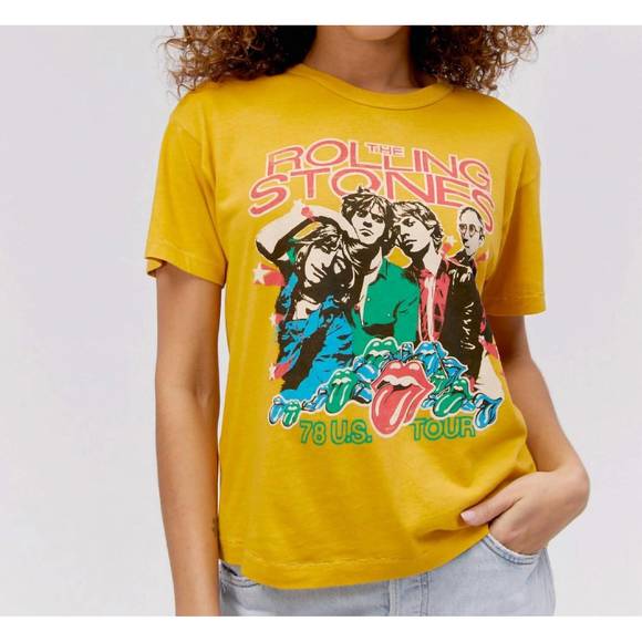 NEW DAYDREAMER rolling stones 78 us tour ringer tee top in golden daze - Picture 2 of 9